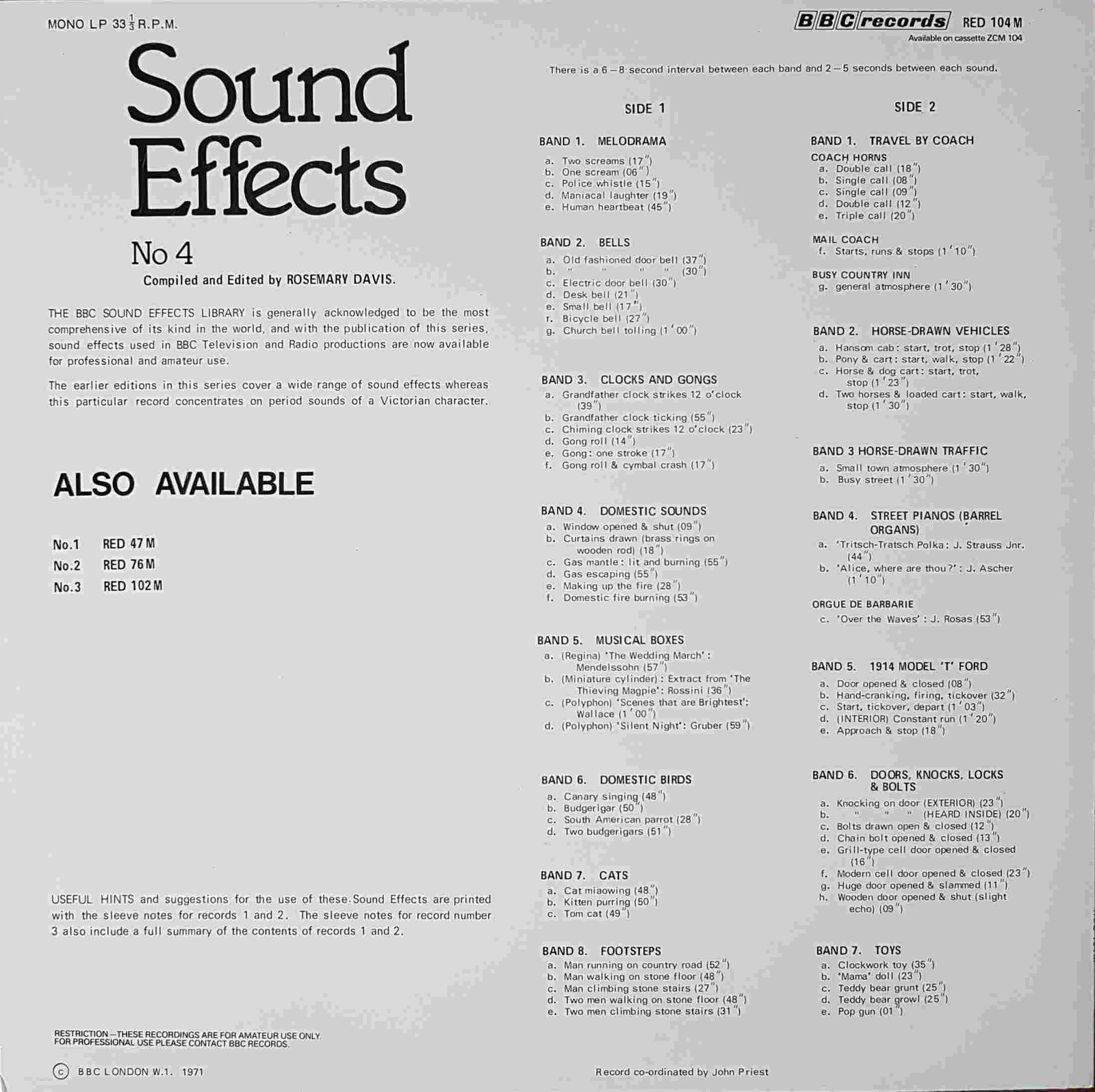 Back cover of RED 104